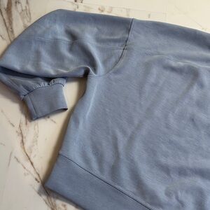 Lululemon Spellout Sweat Shirt Blue Sz 4 *flawed Athletic Loungewear Sporty